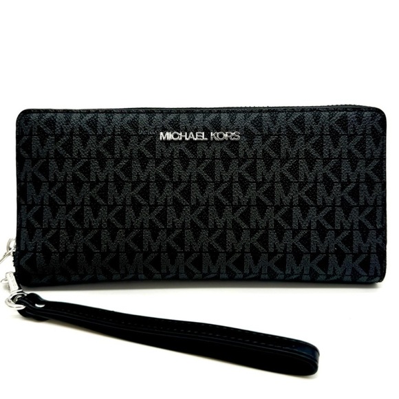 Michael Kors Large Continental Wallet Black Signature - Picture 2 of 9